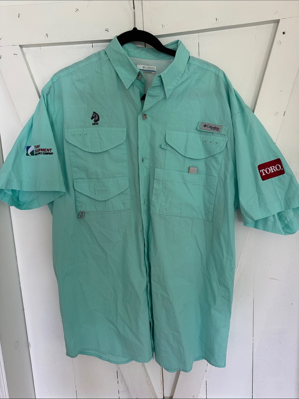 NWOT Columbia Men’s Short-Sleeve Fishing Shirt - Sea Foam